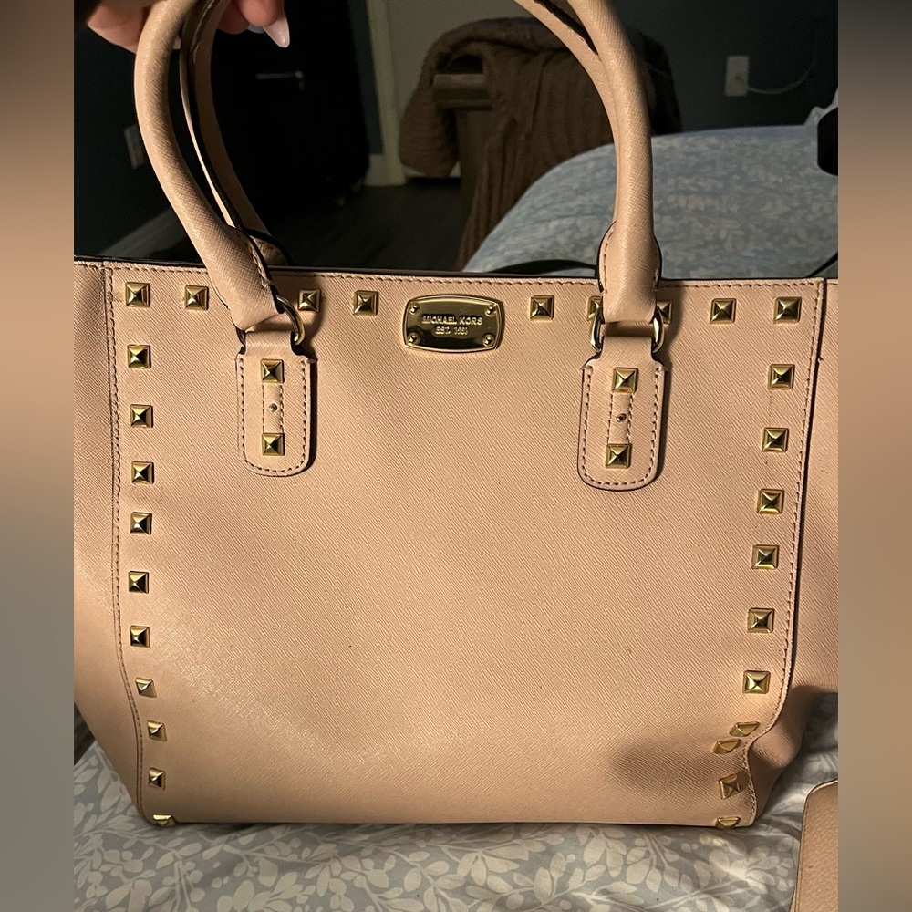 MIchael Kors Sandrine Stud Large Tote Bag also have the wallet both for $120